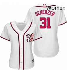 Womens Majestic Washington Nationals 31 Max Scherzer Authentic White Home Cool Base MLB Jersey Womens Majestic Washington Nationals 31 Max Scherzer Authentic White Home Cool Base MLB Jersey