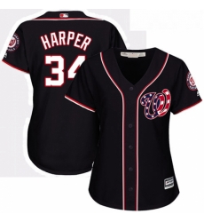 Womens Majestic Washington Nationals 34 Bryce Harper Replica Navy Blue Alternate 2 Cool Base MLB Jersey Womens Majestic Washington Nationals 34 Bryce Harper Replica Navy Blue Alternate 2 Cool Base MLB Jersey