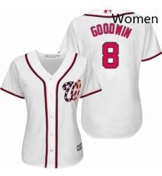 Womens Majestic Washington Nationals 8 Brian Goodwin Replica White Home Cool Base MLB Jersey Womens Majestic Washington Nationals 8 Brian Goodwin Replica White Home Cool Base MLB Jersey