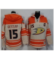 Anaheim Ducks #15 Ryan Getzlaf Cream Orange Sawyer Hooded Sweatshirt Stitched NHL Jersey Anaheim Ducks #15 Ryan Getzlaf Cream Orange Sawyer Hooded Sweatshirt Stitched NHL Jersey
