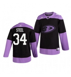 Ducks 34 Sam Steel Black Purple Hockey Fights Cancer Adidas Jersey Ducks 34 Sam Steel Black Purple Hockey Fights Cancer Adidas Jersey