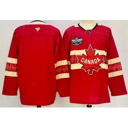 Men Canada Blank Red 2025 4 Nations Face Off Premium Stitched Jersey