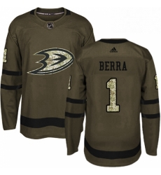 Mens Adidas Anaheim Ducks 1 Reto Berra Authentic Green Salute to Service NHL Jersey Mens Adidas Anaheim Ducks 1 Reto Berra Authentic Green Salute to Service NHL Jersey