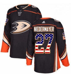 Mens Adidas Anaheim Ducks 27 Scott Niedermayer Authentic Black USA Flag Fashion NHL Jersey Mens Adidas Anaheim Ducks 27 Scott Niedermayer Authentic Black USA Flag Fashion NHL Jersey