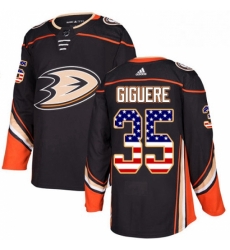 Mens Adidas Anaheim Ducks 35 Jean Sebastien Giguere Authentic Black USA Flag Fashion NHL Jersey Mens Adidas Anaheim Ducks 35 Jean Sebastien Giguere Authentic Black USA Flag Fashion NHL Jersey