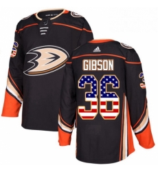 Mens Adidas Anaheim Ducks 36 John Gibson Authentic Black USA Flag Fashion NHL Jersey Mens Adidas Anaheim Ducks 36 John Gibson Authentic Black USA Flag Fashion NHL Jersey
