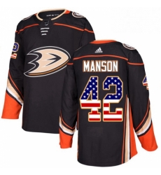Mens Adidas Anaheim Ducks 42 Josh Manson Authentic Black USA Flag Fashion NHL Jersey Mens Adidas Anaheim Ducks 42 Josh Manson Authentic Black USA Flag Fashion NHL Jersey