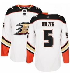 Mens Adidas Anaheim Ducks 5 Korbinian Holzer Authentic White Away NHL Jersey Mens Adidas Anaheim Ducks 5 Korbinian Holzer Authentic White Away NHL Jersey