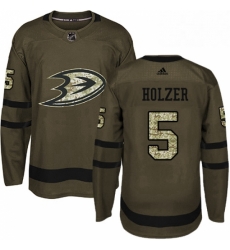 Mens Adidas Anaheim Ducks 5 Korbinian Holzer Premier Green Salute to Service NHL Jersey Mens Adidas Anaheim Ducks 5 Korbinian Holzer Premier Green Salute to Service NHL Jersey