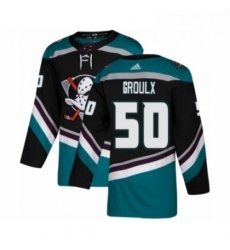 Mens Adidas Anaheim Ducks 50 Benoit Olivier Groulx Premier Black Teal Alternate NHL Jersey Mens Adidas Anaheim Ducks 50 Benoit Olivier Groulx Premier Black Teal Alternate NHL Jersey