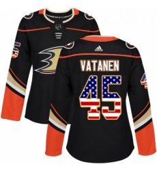 Womens Adidas Anaheim Ducks 45 Sami Vatanen Authentic Black USA Flag Fashion NHL Jersey Womens Adidas Anaheim Ducks 45 Sami Vatanen Authentic Black USA Flag Fashion NHL Jersey