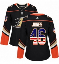 Womens Adidas Anaheim Ducks 46 Max Jones Authentic Black USA Flag Fashion NHL Jersey Womens Adidas Anaheim Ducks 46 Max Jones Authentic Black USA Flag Fashion NHL Jersey