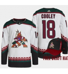 Men Arizona Coyotes Logan Cooley #18 Stitched NHL White Jersey Men Arizona Coyotes Logan Cooley #18 Stitched NHL White Jersey