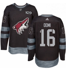 Mens Adidas Arizona Coyotes 16 Max Domi Authentic Black 1917 2017 100th Anniversary NHL Jersey Mens Adidas Arizona Coyotes 16 Max Domi Authentic Black 1917 2017 100th Anniversary NHL Jersey