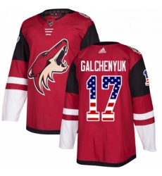 Mens Adidas Arizona Coyotes 17 Alex Galchenyuk Maroon Home Authentic USA Flag Stitched NHL Jersey Mens Adidas Arizona Coyotes 17 Alex Galchenyuk Maroon Home Authentic USA Flag Stitched NHL Jersey