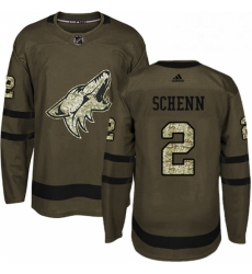 Mens Adidas Arizona Coyotes 2 Luke Schenn Authentic Green Salute to Service NHL Jersey Mens Adidas Arizona Coyotes 2 Luke Schenn Authentic Green Salute to Service NHL Jersey