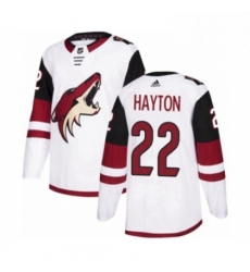 Mens Adidas Arizona Coyotes 22 Barrett Hayton Authentic White Away NHL Jerse Mens Adidas Arizona Coyotes 22 Barrett Hayton Authentic White Away NHL Jerse