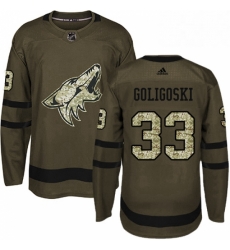 Mens Adidas Arizona Coyotes 33 Alex Goligoski Authentic Green Salute to Service NHL Jersey Mens Adidas Arizona Coyotes 33 Alex Goligoski Authentic Green Salute to Service NHL Jersey