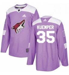 Mens Adidas Arizona Coyotes 35 Darcy Kuemper Authentic Purple Fights Cancer Practice NHL Jersey Mens Adidas Arizona Coyotes 35 Darcy Kuemper Authentic Purple Fights Cancer Practice NHL Jersey