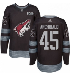 Mens Adidas Arizona Coyotes 45 Josh Archibald Authentic Black 1917 2017 100th Anniversary NHL Jerse Mens Adidas Arizona Coyotes 45 Josh Archibald Authentic Black 1917 2017 100th Anniversary NHL Jerse