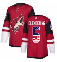 Mens Adidas Arizona Coyotes 5 Adam Clendening Authentic Red USA Flag Fashion NHL Jersey Mens Adidas Arizona Coyotes 5 Adam Clendening Authentic Red USA Flag Fashion NHL Jersey