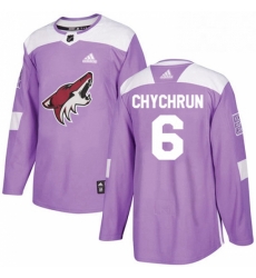 Mens Adidas Arizona Coyotes 6 Jakob Chychrun Authentic Purple Fights Cancer Practice NHL Jersey Mens Adidas Arizona Coyotes 6 Jakob Chychrun Authentic Purple Fights Cancer Practice NHL Jersey
