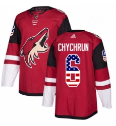 Mens Adidas Arizona Coyotes 6 Jakob Chychrun Authentic Red USA Flag Fashion NHL Jersey Mens Adidas Arizona Coyotes 6 Jakob Chychrun Authentic Red USA Flag Fashion NHL Jersey