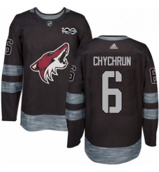 Mens Adidas Arizona Coyotes 6 Jakob Chychrun Premier Black 1917 2017 100th Anniversary NHL Jersey Mens Adidas Arizona Coyotes 6 Jakob Chychrun Premier Black 1917 2017 100th Anniversary NHL Jersey