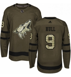 Mens Adidas Arizona Coyotes 9 Bobby Hull Authentic Green Salute to Service NHL Jersey Mens Adidas Arizona Coyotes 9 Bobby Hull Authentic Green Salute to Service NHL Jersey