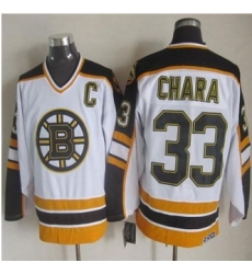 Boston Bruins #33 Zdeno Chara White Black CCM Throwback Stitched NHL Jersey Boston Bruins #33 Zdeno Chara White Black CCM Throwback Stitched NHL Jersey