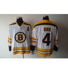 Boston Bruins 4 Bobby Orr white Jerseys with A patch Boston Bruins 4 Bobby Orr white Jerseys with A patch