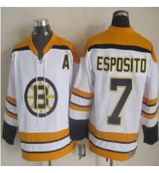 Boston Bruins #7 Phil Esposito White CCM Throwback Stitched NHL Jersey Boston Bruins #7 Phil Esposito White CCM Throwback Stitched NHL Jersey