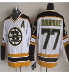 Boston Bruins #77 Ray Bourque White-Black CCM Throwback Stitched NHL Jersey Boston Bruins #77 Ray Bourque White-Black CCM Throwback Stitched NHL Jersey