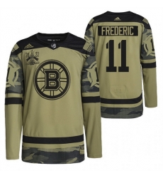 Men Boston Bruins 11 Trent Frederic 2022 Camo Military Appreciation Night Stitched jersey Men Boston Bruins 11 Trent Frederic 2022 Camo Military Appreciation Night Stitched jersey