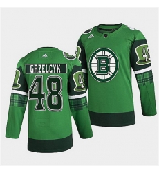 Men Boston Bruins 48 Matt Grzelcyk 2022 Green St Patricks Day Warm Up Stitched jersey Men Boston Bruins 48 Matt Grzelcyk 2022 Green St Patricks Day Warm Up Stitched jersey