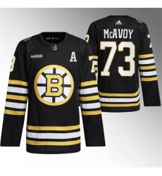 Men Boston Bruins 73 Charlie McAvoy Black With Rapid7 Patch 100th Anniversary Stitched Jersey Men Boston Bruins 73 Charlie McAvoy Black With Rapid7 Patch 100th Anniversary Stitched Jersey