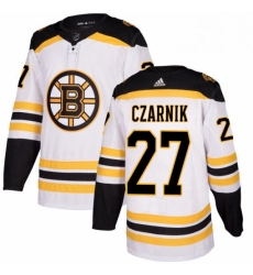 Mens Adidas Boston Bruins 27 Austin Czarnik Authentic White Away NHL Jersey Mens Adidas Boston Bruins 27 Austin Czarnik Authentic White Away NHL Jersey