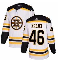 Mens Adidas Boston Bruins 46 David Krejci Authentic White Away NHL Jersey Mens Adidas Boston Bruins 46 David Krejci Authentic White Away NHL Jersey