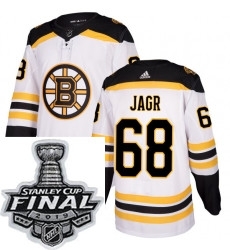 Mens Adidas Boston Bruins 68 Jaromir Jagr Authentic White Away NHL Jersey Mens Adidas Boston Bruins 68 Jaromir Jagr Authentic White Away NHL Jersey