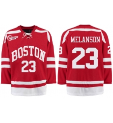 Boston University Terriers BU 23 Drew Melanson Red Stitched Hockey Jersey Boston University Terriers BU 23 Drew Melanson Red Stitched Hockey Jersey