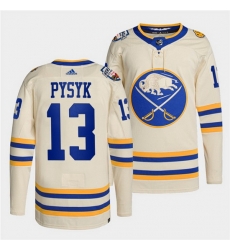 Men Buffalo Sabres 13 Mark Pysyk 2022 Cream Heritage Classic Stitched jersey Men Buffalo Sabres 13 Mark Pysyk 2022 Cream Heritage Classic Stitched jersey