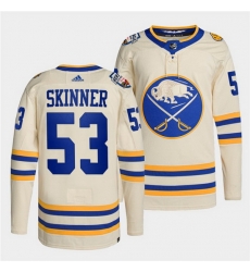 Men Buffalo Sabres 53 Jeff Skinner 2022 Cream Heritage Classic Stitched jersey Men Buffalo Sabres 53 Jeff Skinner 2022 Cream Heritage Classic Stitched jersey