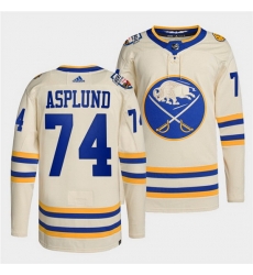 Men Buffalo Sabres 74 Rasmus Asplund 2022 Cream Heritage Classic Stitched jersey Men Buffalo Sabres 74 Rasmus Asplund 2022 Cream Heritage Classic Stitched jersey