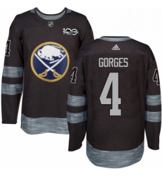 Mens Adidas Buffalo Sabres 4 Josh Gorges Authentic Black 1917 2017 100th Anniversary NHL Jersey Mens Adidas Buffalo Sabres 4 Josh Gorges Authentic Black 1917 2017 100th Anniversary NHL Jersey