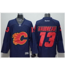 Calgary Flames #13 Johnny Gaudreau Navy Blue Denim Stitched NHL Jersey Calgary Flames #13 Johnny Gaudreau Navy Blue Denim Stitched NHL Jersey