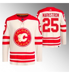 Men Calgary Flames 25 Jacob Markstrom 2023 Cream Heritage Classic Primegreen Stitched Jersey Men Calgary Flames 25 Jacob Markstrom 2023 Cream Heritage Classic Primegreen Stitched Jersey
