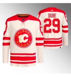 Men Calgary Flames 29 Dillon Dube 2023 Cream Heritage Classic Primegreen Stitched Jersey Men Calgary Flames 29 Dillon Dube 2023 Cream Heritage Classic Primegreen Stitched Jersey