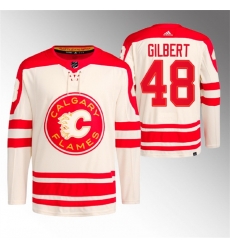 Men Calgary Flames 48 Dennis Gilbert 2023 Cream Heritage Classic Primegreen Stitched Jersey Men Calgary Flames 48 Dennis Gilbert 2023 Cream Heritage Classic Primegreen Stitched Jersey