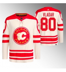 Men Calgary Flames 80 Daniel Vladar 2023 Cream Heritage Classic Primegreen Stitched Jersey Men Calgary Flames 80 Daniel Vladar 2023 Cream Heritage Classic Primegreen Stitched Jersey