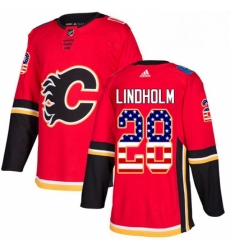 Mens Adidas Calgary Flames 28 Elias Lindholm Red Home Authentic USA Flag Stitched NHL Jersey Mens Adidas Calgary Flames 28 Elias Lindholm Red Home Authentic USA Flag Stitched NHL Jersey